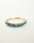 A pedido - Anillo Cintillo Aguamarinas Redondas 0,04 ct