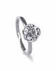 Anillo Solitario Diamante Laboratorio Brillante 1.5 Ct Bisel Oro 14K