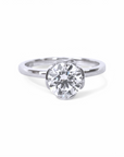 Anillo Solitario Diamante Laboratorio Brillante 1.5 Ct Bisel Oro 14K
