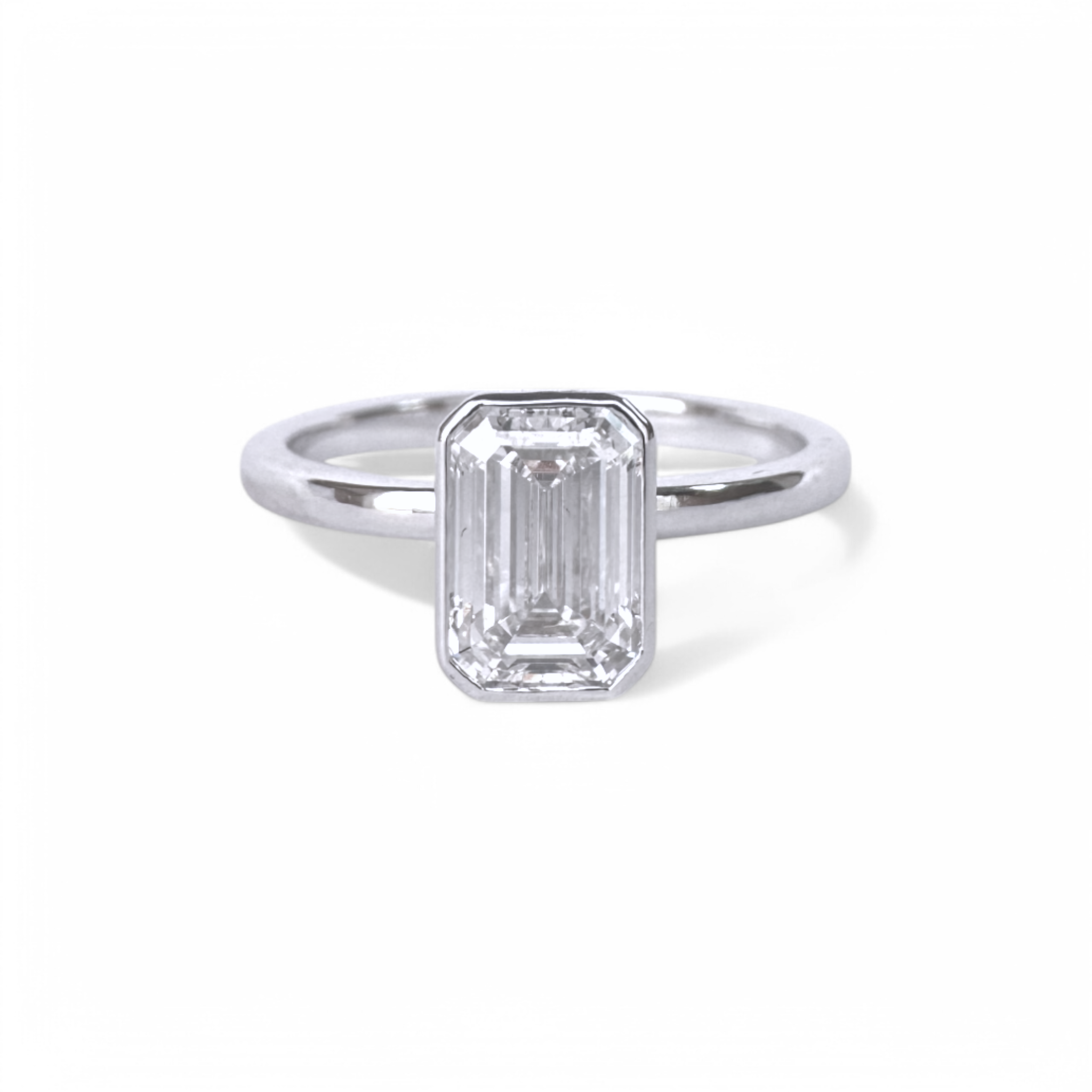 Anillo Solitario Anillo Diamante Corte Esmeralda Anillo Solitario