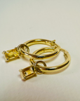 A pedido - Aros Argollas Citrino 8 mm Gold