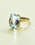 A pedido - Anillo Aguamarina Oval en Grifa 19 x 11 mm
