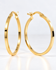Aros argollas rectas 1.5 mm oro 18K - 30 mm