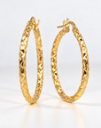 Aros argollas diamantadas 25 mm oro 18K