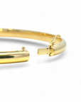 Esclava oval lisa 5 mm bisagra y cierre seguro oro 10K