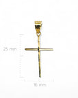 Cruz Facetada Oro Amarillo 10K - 2,5 cm