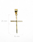 Cruz facetada oro amarillo 10K - 2,5 cm