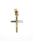 Cruz facetada oro amarillo 10K 18 mm