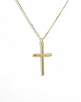 Collar de cadena eslabones y cruz de oro 10K