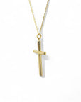 Cruz y Cadena de Oro 10K (20 x 10 mm)