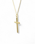 Collar de cadena eslabones y cruz de oro 10K