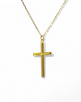 Collar de cadena eslabones y cruz de oro 10K