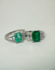A pedido - Anillo Esmeralda Rectangular en Grifa 9x7,5 mm y Baguettes