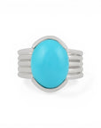 Anillo Turquesa Oval Silver Band