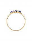 Anillo Cintillo Lolitas y Circones Baguette Oro 14K
