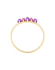 Anillo Cintillo Amatistas y Rodolitas Oro 14K 0,66 ct