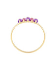 Anillo Cintillo Amatistas y Rodolitas Oro 14K 0,66 ct