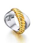 Anillo Cruzado Bicolor Chunky
