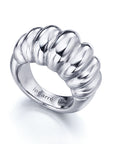 Anillo Rizado Plateado Chunky