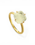 Anillo Sunlight Prehnita Dorado