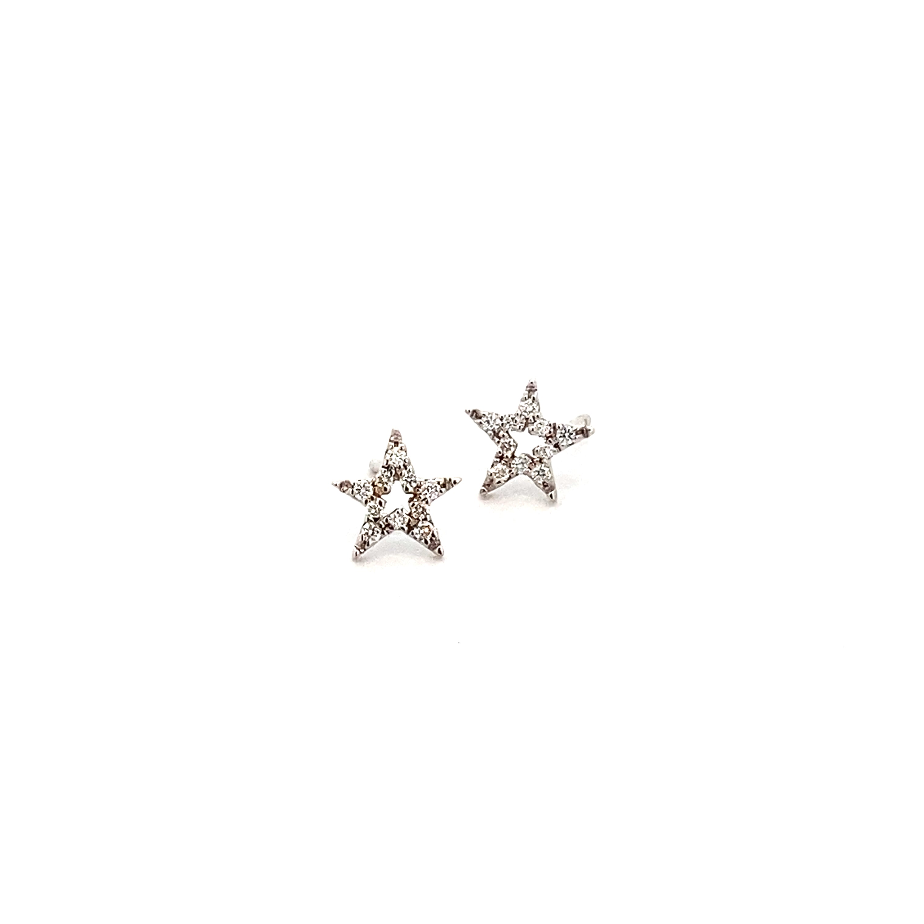 Aros Estrella de Oro Blanco 18k