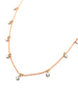 Collar oro rosado con diamantes en grifa