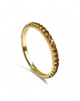 Anillo Cintillo de Citrinos en oro 10K