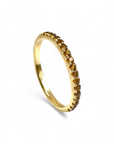 Anillo Cintillo de Citrinos en oro 10K