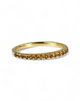 Anillo Cintillo de Citrinos en oro 10K
