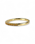 Anillo Cintillo de Citrinos en oro 10K