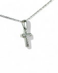 Cruz circón grifa oro blanco 14K