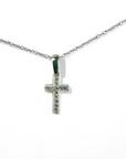 Cruz circón grifa oro blanco 14K