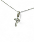 Cruz circón grifa oro blanco 14K