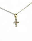 Cruz circón bisel oro 14K