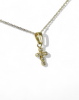 Cruz circón bisel oro 14K