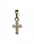 Cruz circón bisel oro 14K