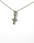 Cruz circón bisel oro 14K