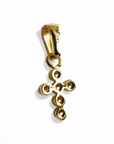 Cruz circón bisel oro 14K