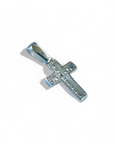 Cruz circón grifa oro blanco 14K