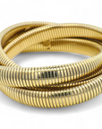 Pulseras triples de bronce doradas
