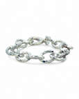 Pulsera eslabones efecto martillado plata 925