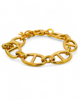 Pulsera eslabones estilo nautico plata 925 bañada