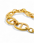 Pulsera eslabones estilo nautico plata 925 bañada
