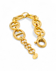 Pulsera eslabones estilo nautico plata 925 bañada