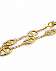 Pulsera cadena y eslabones estilo nautico plata 925 bañada en oro