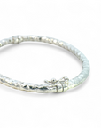Esclava tubular efecto diamantado Plata 925 bañada rodio