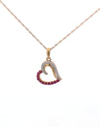 Collar Rubies y Brillantes forma de Corazón
