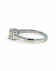 Anillo Tricillo Diamantes Laboratorio Corte Esmeralda 0,75 Ct Oro 14K