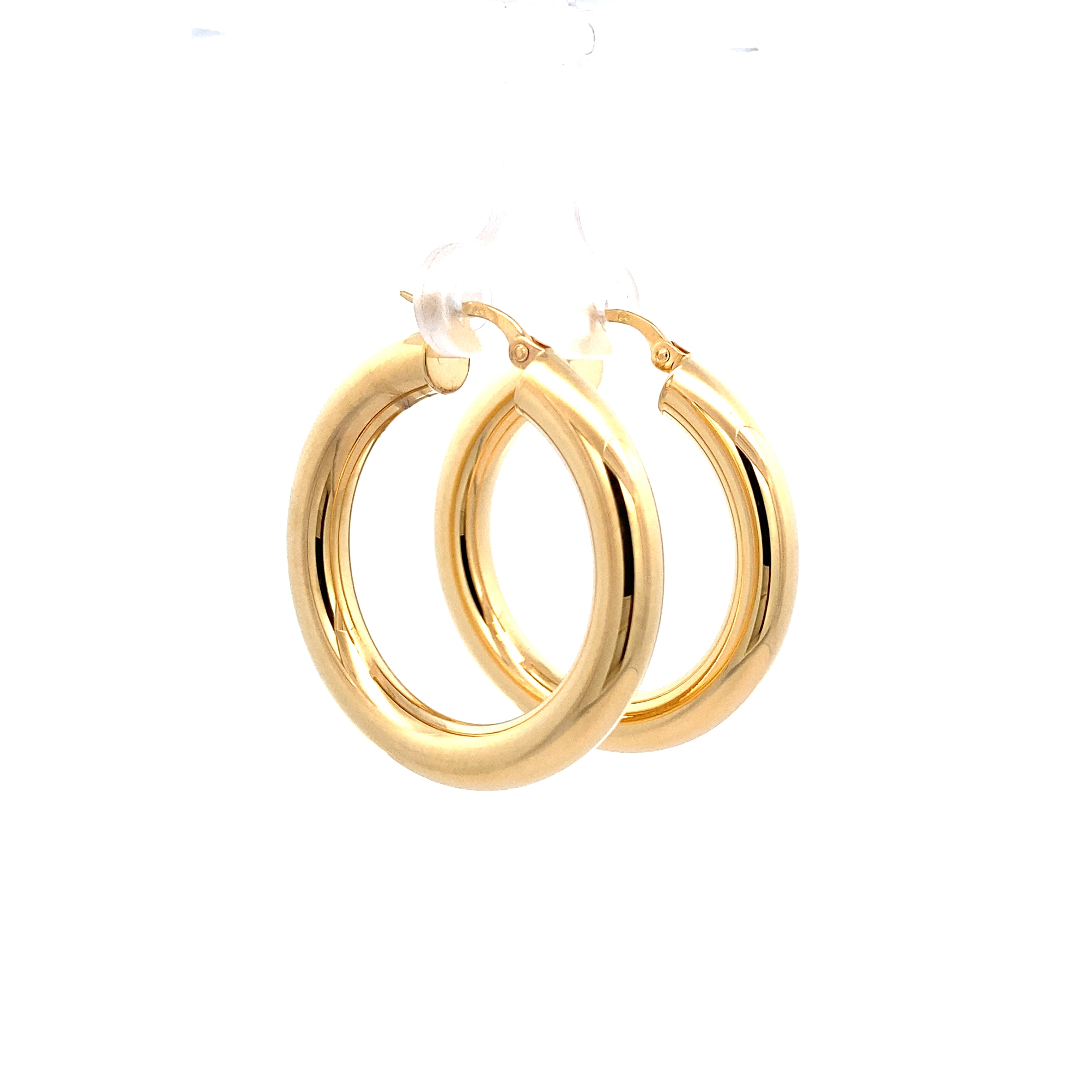 Aros argollas redondas tubulares 5 mm de oro amarillo 14K