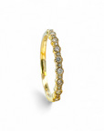 Anillo Cintillo Diamante Lab Bisel ruleteado big & small Oro 14K